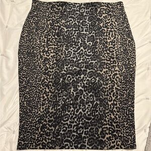 Apt. 9 Black and Gray Animal Print Pencil Skirt